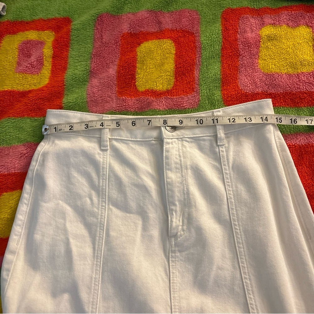 Marks And Spencer Denim Maxi A-line Skirt Sz 6 UK 10 Ecru White Maxi Cotton M&S - Picture 6 of 7
